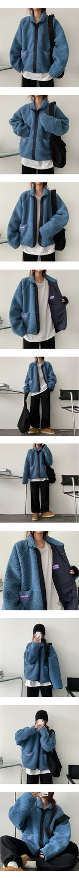 [Double-sided!] Rudt tap color coloring reversible dumpling wool jacket