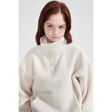 ハイネックダンブルフリーススウェットシャツ/HIGH NECK DUMBLE FLEECE SWEATSHIRT_IVORY