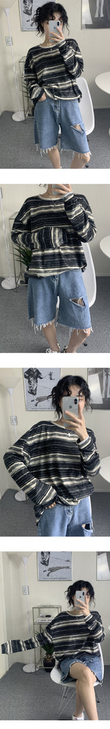 ストライプパターンルーズフィットT / Striped Pattern Loose Fit T