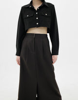 ダーソンクロップシャツジャケット / Derson Crop Shirt Jacket (2color)