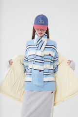 チェリーストライプマフラー／CHERRY STRIPE MUFFLER [BLUE]