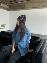 Bold denim loose fit shirt