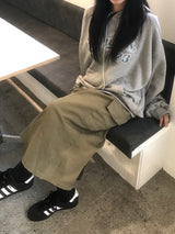 Daily slit cargo bendable long skirt