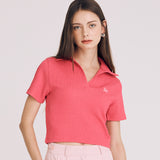 Vネックオープンカラートップ / VNECK OPEN COLLAR TOP (PINK)