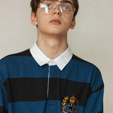 GHCラグビーシャツ/GHC RUGBY SHIRT_BLUE BROWN