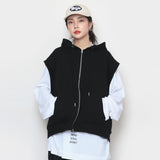 2wayフードジップアップベスト / Two-Way Hooded Zip-Up Vest