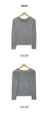 Youth Basic U-neck Long-sleeved T-shirt