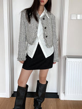 Attitude tweed short jacket