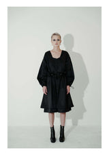 ギャザードドローストリングナイロンドレス / Gathered Drawstring Nylon Dress (4464557391990)