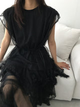 シャーベルトノースリーブトップス