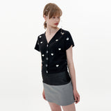 Heart Cardigan [Black] (6593759641718)