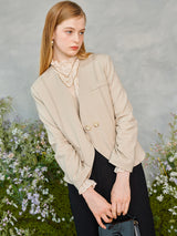 ラインノーカラージャケット / Line No-collar Jacket (2colors)