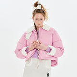CHERRY FUR SHORT DOWN JUMPER [PINK]