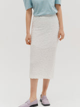Crinkle slit skirt - White (6682466189430)