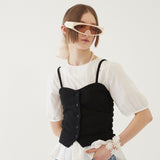 BUTTONED BUSTIER (BLACK) (6579695386742)