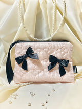 Glossy Organza Ribbon Zip-pouch (M)