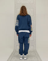 GRANNY SQUARE HALF ZIP UP SWEATSHIRT NAVY (6691434201206)