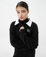 TYPO LOGO HALF ZIPUP SWEATSHIRT-BLACK (6604484345974)
