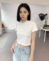 クールラインクロップベーシックショートスリーブTシャツ