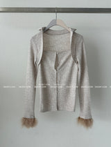 a sleeved bolero layered cardigan
