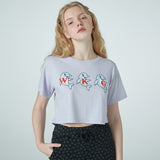 ドルフィングラフィッククロップTシャツ / WKG Dolphin graphic crop t-shirts (4548412145782)