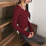 [セット] Risyeon カットホルタータンクトップ シャーリング深めUネック長袖Tシャツ