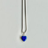 グラスハートネックレス/GLASS HEART NECKLACE(BLUE)