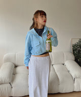 ポケットクロップフードジップアップ / Pocket Crop Hood Zip Up (3color)