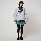 FLUFFY KNIT MUFFLER, CHARCOAL