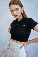 HIDE Collar Button Top (Black) (6570968285302)