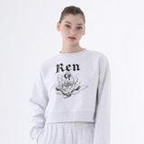 RENクロップスウェットシャツ/0 9 Ren crop sweatshirt - LIGHT GREY