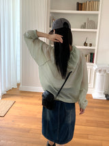 Toric nylon windbreaker string long sleeve hooded sweatshirt