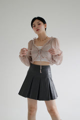 コンビレザープリーツスカート / Combi Leather Pleated Skirt (3color)