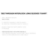 BLACK SEE THROUGH INTERLOCK LONG SLEEVES T-SHIRT