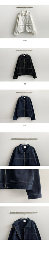 Launch stitch pocket boxy jacket