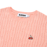 スモールチェリーケーブルクロップニット／SMALL CHERRY CABLE CROP KNIT [SALMON]