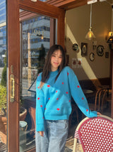 [SALE] blue flower knit