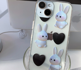 ハートホワイトラビットフォーンケース / Heart white Rabbit Phone Case