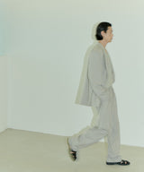 UNISEX PINTUCK STITCH WIDE PANTS M - LIGHT BEIGE (6689417560182)