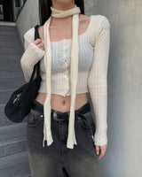 Muffler button knit set