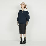 FLEECE COLLAR HALF ZIP CREW_navy (6640102834294)