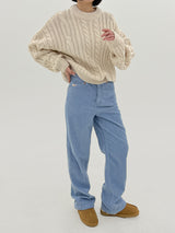 ウールプレッツェルバルキーニット / Wool pretzel bulky knit (4color)