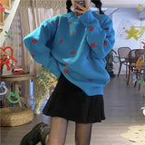 フラワーニット / Blue flower knit