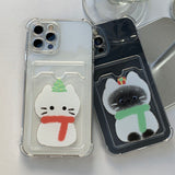 MerryShamizu - Sketch Some Cat Christmas Card Storage Phone Case