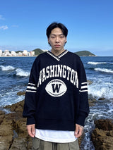 ウォッシングトーンVネックニットウェア/Washington V-neck Knitwear