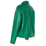 SINGLE LEATHER JACKET GREEN
