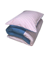 ハーフストライプベッディングカバーセット/half stripe bedding cover set - pink sky blue
