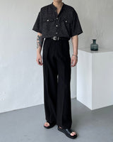 CR ツイードラウンドハーフシャツ / CR Tweed Round Half Shirt (2 colors)