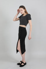 ストライプパフTシャツ / Stripe Puff T-shirt Black