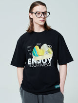 キャンペーンTシャツCAN/[ENJOY YOUR MEAL] CAMPAIGN 1/2 T-SHIRT CAN _BLACK